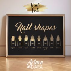 the real deal nail shapes poster is on display