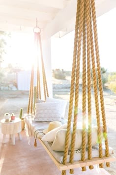 the instagram page on instagram com shows an image of a swing chair and pillows