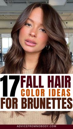 Get inspired with fall hair color ideas for brunettes, perfect for those seeking a seasonal update. Whether you're after fall hair color for dark hair or fall hair color for brunettes balayage, these ideas will help you find the perfect look. Fall hair color for brunettes with highlights offers dimension and warmth, while fall color for dark brown hair gives a rich, luxurious vibe. From trendy fall hair color to fall hair inspo color, these styles are perfect for brunettes looking to embrace autumn. Fall Hair Colors Solid Color, Brunette Balayage Hair Brown Eyes, Hair Color Before And After Brunette, Fall Hair Color For Greying Brunettes, Best Brown Color Hair, Brown Hair Colors With Caramel, Brunette Balayage Hair For Fall, Winter Color For Brunettes