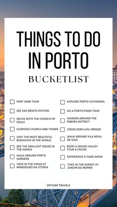 the top things to do in porto bucket list