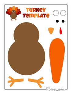 a turkey and carrot cut out with the words turkey template