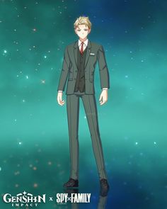 an anime character wearing a suit and tie