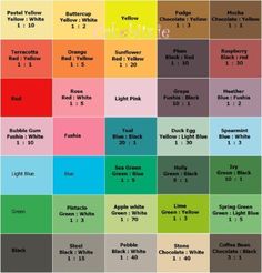 the color chart for different shades of paint