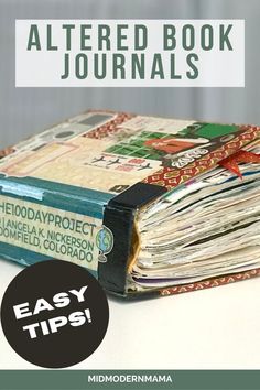 a stack of books with the title, how to make a paper book journal