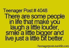 a yellow background with the words teenager post 404 there are some people in life that make you laugh a little longer, smile a little bigger and live just a little bit better