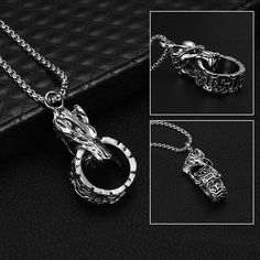 Mens Dragon Head Ring Pendant Necklace Goth Punk Hip Hop Biker Jewelry Chain 24" | eBay Mens Goth Jewelry, Goddess Of Fortune, Goth Pendant, Goth Guys, Hip Hop Rings, Biker Jewelry, Head Ring, Goth Jewelry, Jewelry Chain