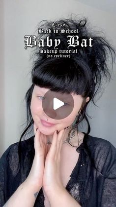 How To Use Lipstick As Eyeshadow, And If You Go I Wanna Go With You, Goth Winged Eyeliner, Baby Bat Makeup, Cute Bat Makeup, Bat Eyeliner Tutorial, Baby Goth Makeup, Goth Makeup Simple, Minimal Goth Makeup