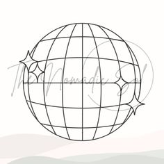 a drawing of a globe with stars on it