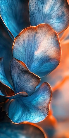 an image of some blue flowers in the middle of it's blooming petals