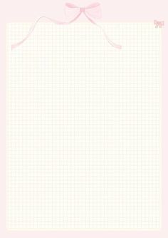 a blank paper with a pink bow on the top and white lines in the bottom