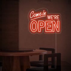 Come In We're Open Neon Sign - GEEKNEON Come Again Sign, We're Open Sign, Come In, Were Open, We're Open, Open Signs, Neon Design, How To Attract Customers, Custom Neon Signs