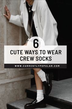 Check out 6 fall wardrobe ideas to style crew socks and elevate your cozy outfits! From jeans to skirts, these versatile socks add a pop of fun and comfort. Featuring my hand-designed collection with cute prints, seamless toes, and extra cushioning, these socks are perfect for every mood and look. Get ready to see how these cute crew socks can be your new style BFF! How To Wear Socks With Sneakers, Shoes With Socks Outfit, Crew Socks With Sneakers, Socks With Sneakers Outfit, Socks Outfit Sneakers, Slouch Socks Outfit, Leggings With Socks, Outfits With Socks, Ankle Socks Outfit