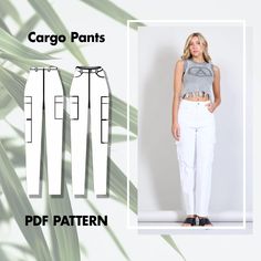 🌟 Cargo Pants Sewing Pattern 🌟 This advanced to expert-level cargo pants sewing pattern is perfect for experienced sewists. Add a trendy and functional piece to your wardrobe with these versatile cargo pants! 📥 Instant Digital Download: - The pattern is provided in English. - This PDF pattern is available in US Letter, A4, and A0 formats. You can download it instantly and print it at home or at any print shop. 📏 Available Sizes: - The pattern comes in sizes XS to XL, and seam allowances are Couture Cargo Pants, High Waisted Cargo Pants, Sewing Courses, Wide Trousers, Pants Sewing Pattern, Pants Design, Pocket Pants, Pants Pattern, Sewing Basics