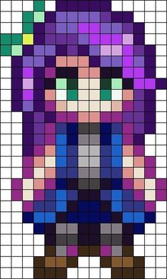 an image of the face of a woman made out of pixellated squares, with different colors