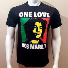 Brand New Without Tags Bob Marley One Love T-Shirt 100% Cotton Ref # 7 Bob Marley Shirts, Love T Shirt, Bob Marley, Colorful Shirts, First Love, Tee Shirts, Mens Shirts, Man Shop, T Shirt