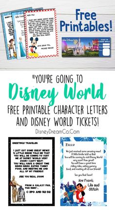 the disney world ticket is shown with text that reads, you're going to disney world