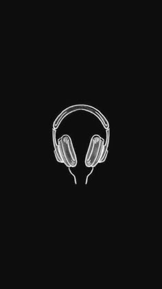 headphones on a black background