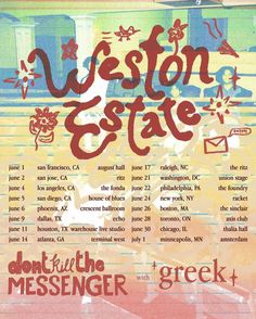 a poster with the words, boston estate and don't tell the messenger greek