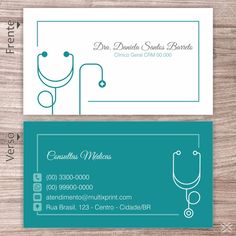 a business card with a doctor's stethoscope on the front and back