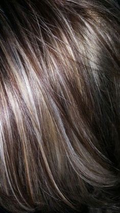 Highlights For Blending Grey, Transition From Brown To Grey Hair Silver Highlights, Brown Hair Blended With Gray, Dark Hair Color With Grey Highlights, Highlights Lowlights Dark Brown Hair, Grey And Red Highlights On Dark Hair, Best Hair Colour When Going Grey, Dark Hair Going Gray Highlights, Brown And Grey Hair Highlights