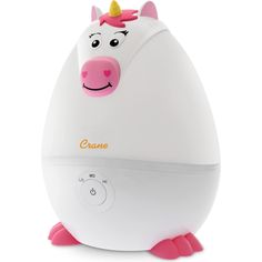 an egg shaped like a unicorn with a pink horn