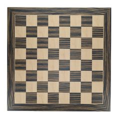 a wooden chess board with black and white squares