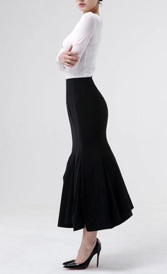 Elegant Fitted Maxi Skirt With Lined Skirt, Elegant Fitted Maxi Skirt With Lining, Elegant Fitted Lined Maxi Skirt, Elegant Fitted Asymmetrical Maxi Skirt, Elegant Pencil Skirt With Ruffles, Fitted Asymmetrical Skirt For Office, Elegant Skirted Bottoms With Ruffled Skirt, Elegant Skirted Bottoms With Ruffled Details, Elegant Fitted Pleated Maxi Skirt