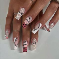 Halloween Nail Ideas, Holloween Nails, Halloween Acrylic Nails, Cute Halloween Nails, Pumpkin Nails, Girly Acrylic Nails, Dope Nail Designs, Acrylic Nails Coffin Pink, Short Acrylic Nails Designs