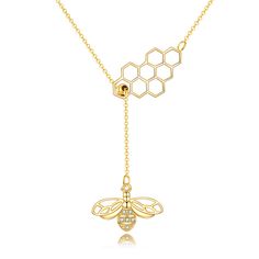 PRICES MAY VARY. ♥Bee symbol hard work, love,Compliments and good luck. Simple and Honeycomb necklace, Great for the women that love honey bee and nature. Wearing this necklace, you feel like you are motivated by the bee spirit. ♥Bee necklace(pendant+chain) uses pure gold (in 14k real gold ), Which Makes it Not Easy to Break, Tarnish, or Tangle. Stamped "G14K" or "Au585", authenticity and quality approved. Great handmade polished, make the surface more smooth and shiny, also very comfortable to wear ♥Gold bee pendant necklace size:Honeycombsize:10.2*18.7mm(0.4*0.73inch),bee size :11.2*16.7mm(0.44*0.65inch), weight:2.25g for gold bee pendant and chain ♥Gold bee jewelry packaged in a beautiful box is a great gift for women, girls, teens, sister, mother, daughter, friends, grandmother, grandd Bee Inspired Jewelry, Bumblebee Necklace, Honey Bee Necklace, Honeycomb Jewelry, Bumble Bee Jewelry, Bee Pendant Necklace, Honeycomb Necklace, Bee Jewelry, Sterling Silver Anklet