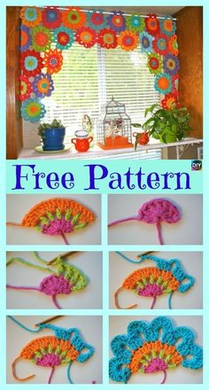 crocheted flowers and leaves are featured in this free pattern for the flower pot holder