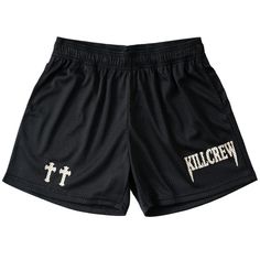 VENTED MESH SHORTS MEDIEVAL - BLACK / CREAM - Kill Crew Black Athletic Shorts With Built-in Shorts For Summer, Breathable Black Shorts, Nylon Shorts With Mesh Pockets, Black Nylon Bottoms With Breathable Mesh, Nylon Athletic Shorts With Mesh Pockets For Summer, Summer Nylon Shorts With Mesh Pockets, Athleisure Mesh Shorts With Elastic Waistband, Black Mesh Shorts For Athleisure, Black Mesh Athleisure Shorts