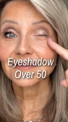 Kimberly Weimer | My Top 3 pieces of advice for eyeshadow for women OVER 50 1. Use matte or satin eyeshadows to avoid emphasizing fine lines. - if you go... | Instagram Grey Hair Makeup Looks Over 50, Older Eyes Makeup Over 50, Makeup Looks For 50 Year Old Women, Make Up 50 Plus Makeup Tips, Older Women Eye Makeup, Eye Makeup For 50 Year Old Women, Eye Makeup Over 60, Natural Makeup For Older Women, Make Up For Older Women Over 50