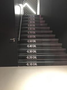 the stairs are labeled with numbers and dates