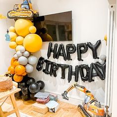 a birthday party with balloons and decorations