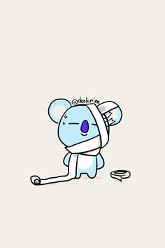 a drawing of a koala holding a baseball bat and wearing a bandana with the word cooking on it