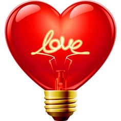 a red heart with the word jesus written in gold on it and an ej love lightbulb