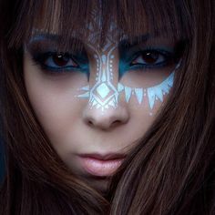 G Drag Make-up, Creative Makeup Looks, Trendy Makeup, Facepaint, Blue Makeup, Fantasy Makeup