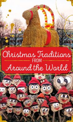 christmas decorations from around the world with text overlay that reads christmas traditionss from around the world