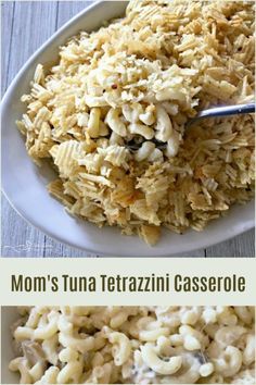 mom's tuna tetrazzini casserole is an easy and delicious side dish