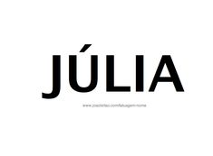 the word julia written in black on a white background