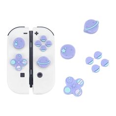 GeekShare Purple Planet Button Caps Nintendo Switch Button Covers, Switch Accessories Cute, Switch Controllers, Switch Thumb Grips, Nintendo Switch Joycons Custom, Nintendo Switch Thumb Grips, Nintendo Switch Joystick Caps, Cute Moth, Gamer Setup