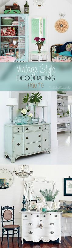 a white dresser topped with vases filled with flowers