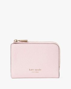 Wristlet Wallet Aesthetic, Cute Wallets For Women, Kate Spade Pink Wallet, Light Pink Wallet, Pretty Wallet, Aesthetic Wallet, Small Wallets For Women, Basic Room, Wallet Aesthetic