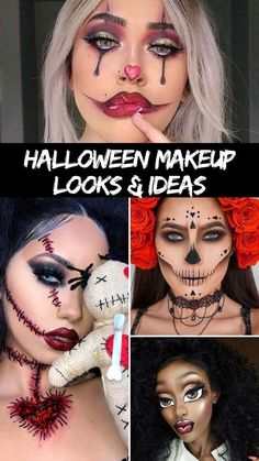 Face Painting Ideas Halloween Women, Half Glam Half Scary Makeup, Mua Halloween Makeup, Painted Faces For Halloween, Halloween Make Up Ideas Simple, Multi Eyed Character Design, Cat Faces For Halloween, Bat Makeup Halloween Easy, Easy Halloween Makeup Looks For Beginners