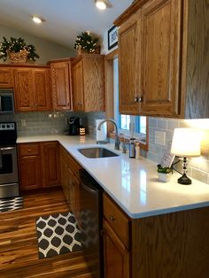 the kitchen is clean and ready for us to use in its new owner's home