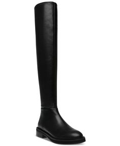 out of stock Black Faux Leather Knee-high Boots, Black Medium Width Knee-high Boots For Night Out, Black Knee-high Boots Medium Width, Black Leather Knee-high Boots Medium Width, Sleek Black Knee-high Boots Medium Width, Knee Stretches, How To Stretch Boots, Sneaker Dress Shoes, Dress With Sneakers