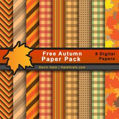 an autumn paper pack with different patterns and colors