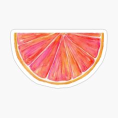 a slice of grapefruit sticker on a white background