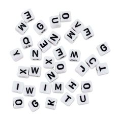 white and black letters are arranged in the shape of letters