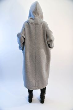 Gray Hoodie For Cold Weather In Winter, Cozy Gray Hooded Outerwear, Gray Hooded Winter Sweatshirt, Gray Loungewear Outerwear With Drawstring Hood, Oversized Long Sleeve Parka With Drawstring Hood, Gray Hooded Jacket For Winter, Oversized Parka With Drawstring Hood, Gray Winter Hoodie Jacket, Gray Hoodie Jacket For Winter